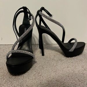 Guess Black & Rhinestone Stiletto Platforms -  Size 7.5